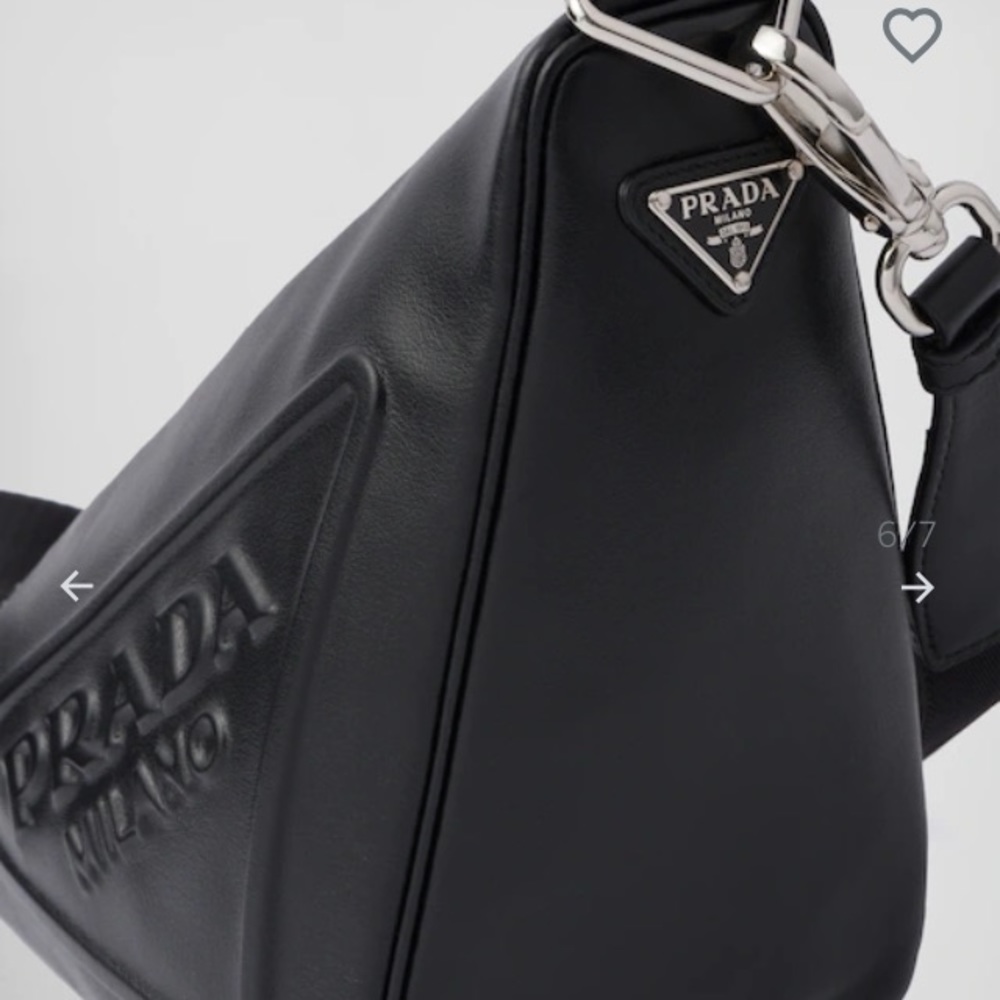 Prada triangle leather shoulder bag